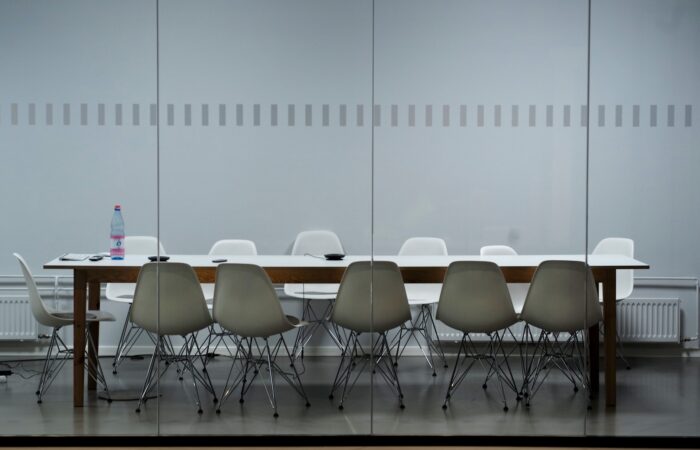 long table with Eiffel chair inside room