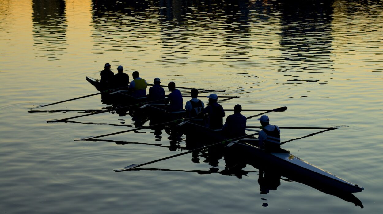 men rowing boat